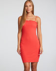 Linen Rib Ruffle Cami Body Con Dress WOMENS chaserbrand