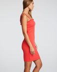Linen Rib Ruffle Cami Body Con Dress WOMENS chaserbrand