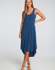 Poor Boy Rib Double Scoop Hi Lo Shirttail Midi Dress WOMENS chaserbrand