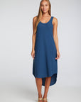 Poor Boy Rib Double Scoop Hi Lo Shirttail Midi Dress WOMENS chaserbrand