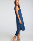 Poor Boy Rib Double Scoop Hi Lo Shirttail Midi Dress WOMENS chaserbrand