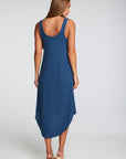Poor Boy Rib Double Scoop Hi Lo Shirttail Midi Dress WOMENS chaserbrand