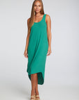 Poor Boy Rib Double Scoop Hi Lo Shirttail Midi Dress WOMENS chaserbrand