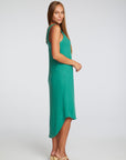 Poor Boy Rib Double Scoop Hi Lo Shirttail Midi Dress WOMENS chaserbrand