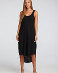 Poor Boy Rib Double Scoop Hi Lo Shirttail Midi Dress WOMENS chaserbrand