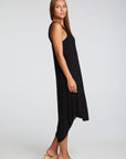 Poor Boy Rib Double Scoop Hi Lo Shirttail Midi Dress WOMENS chaserbrand