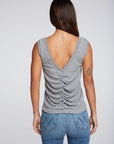 Triblend Rib Shirred Back V Muscle Tank WOMENS chaserbrand