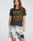 Linen French Terry Raw Edge Drawstring Boyfriend Shorts WOMENS chaserbrand