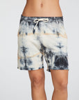Linen French Terry Raw Edge Drawstring Boyfriend Shorts WOMENS chaserbrand