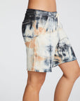 Linen French Terry Raw Edge Drawstring Boyfriend Shorts WOMENS chaserbrand