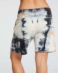 Linen French Terry Raw Edge Drawstring Boyfriend Shorts WOMENS chaserbrand