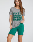 Cotton Fleece Roll Hem Bike Shorts with Drawstring WOMENS chaserbrand