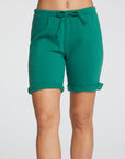 Cotton Fleece Roll Hem Bike Shorts with Drawstring WOMENS chaserbrand