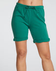 Cotton Fleece Roll Hem Bike Shorts with Drawstring WOMENS chaserbrand
