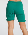 Cotton Fleece Roll Hem Bike Shorts with Drawstring WOMENS chaserbrand