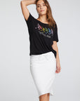 Cotton Fleece Hi Lo Raw Edge Midi Skirt with Drawstring WOMENS chaserbrand
