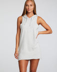 Cotton Fleece Hi Low Sleeveless Hoodie Dress WOMENS chaserbrand
