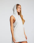 Cotton Fleece Hi Low Sleeveless Hoodie Dress WOMENS chaserbrand