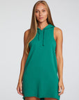 Cotton Fleece Hi Low Sleeveless Hoodie Dress WOMENS chaserbrand
