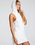 Cotton Fleece Hi Low Sleeveless Hoodie Dress WOMENS chaserbrand
