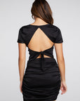 Stretch Silky Basics Cropped Open Back Tie Tee WOMENS chaserbrand