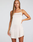 Stretch Silky Basics Drape Back Hi Lo Shirttail Slip Dress WOMENS chaserbrand