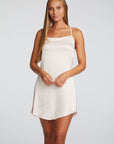 Stretch Silky Basics Drape Back Hi Lo Shirttail Slip Dress WOMENS chaserbrand