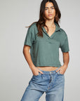 Cropped Polo Boxy Short Sleeved Tee WOMENS chaserbrand