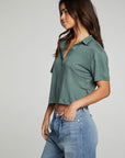 Cropped Polo Boxy Short Sleeved Tee WOMENS chaserbrand