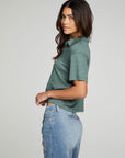 Cropped Polo Boxy Short Sleeved Tee WOMENS chaserbrand