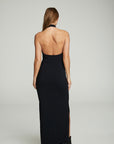 Mock Neck Open Back Maxi Dress With Side Slit WOMENS chaserbrand
