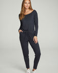 Off The Shoulder Long Sleeve Jumpsuit WOMENS chaserbrand