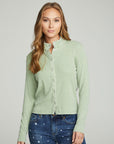 Long Sleeve Snap Front Mock Neck Tee WOMENS chaserbrand