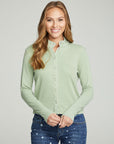 Long Sleeve Snap Front Mock Neck Tee WOMENS chaserbrand