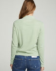 Long Sleeve Snap Front Mock Neck Tee WOMENS chaserbrand