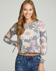 Drawstring Shirred Long Sleeve Cropped Pullover WOMENS chaserbrand
