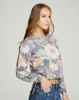Drawstring Shirred Long Sleeve Cropped Pullover WOMENS chaserbrand