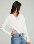 Long Sleeve Zipper Mock Neck Semi Cropped Tee WOMENS chaserbrand