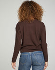 Long Sleeve Snap Henley Drawstring Waist Tee WOMENS chaserbrand