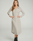 Long Sleeve Button Down Shirttail Maxi Skirt WOMENS chaserbrand