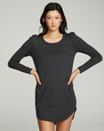 Puff Sleeve Shirttail Hi Lo Dress WOMENS chaserbrand