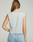 Shirred Muscle Tee With Twisted Roll Sleeve WOMENS chaserbrand