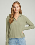 Zip Up Mock Neck Long Sleeve Pullover WOMENS chaserbrand