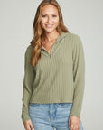 Zip Up Mock Neck Long Sleeve Pullover WOMENS chaserbrand