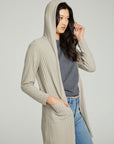 Hooded Open Duster Cardigan With Pockets WOMENS chaserbrand