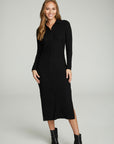 Long Sleeve Button Down Collar Dress WOMENS chaserbrand