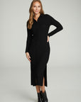 Long Sleeve Button Down Collar Dress WOMENS chaserbrand