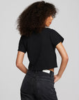 Coast Cotton Jersey Mockneck Tee with Rib Womens chaserbrand