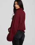 Recycled Bliss Knit Cropped Pullover with Elastic Waist & Sleeve Womens chaserbrand