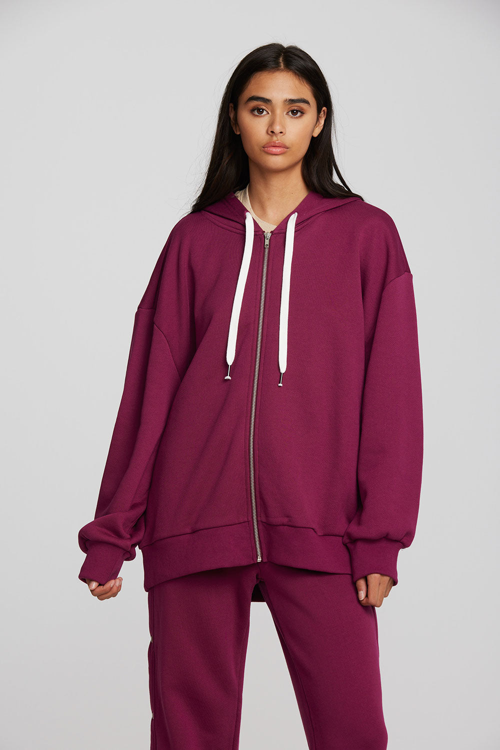 Purple oversized 2025 zip up hoodie